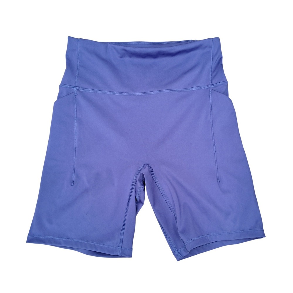 DSG Womens High Rise Biker Shorts Purple Pockets Activewear Compression Medium